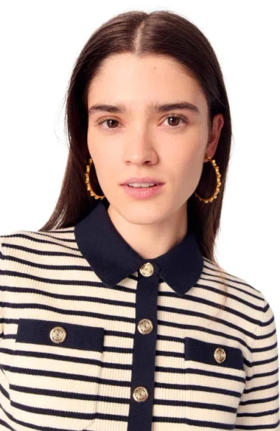 Maje Cropped Rib Knit Cardigan