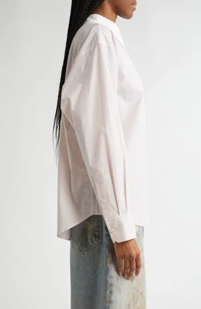 Acne Studios Saffron Stripe Cotton Poplin Button-up Shirt In Neutral