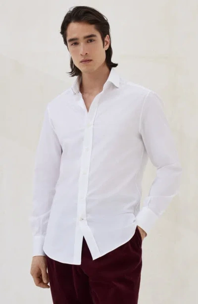 Brunello Cucinelli Men's Basic Fit Solid Sport Shirt With Button-down Collar In White