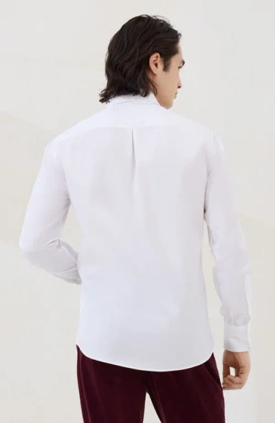 Brunello Cucinelli Men's Basic Fit Solid Sport Shirt With Button-down Collar In White