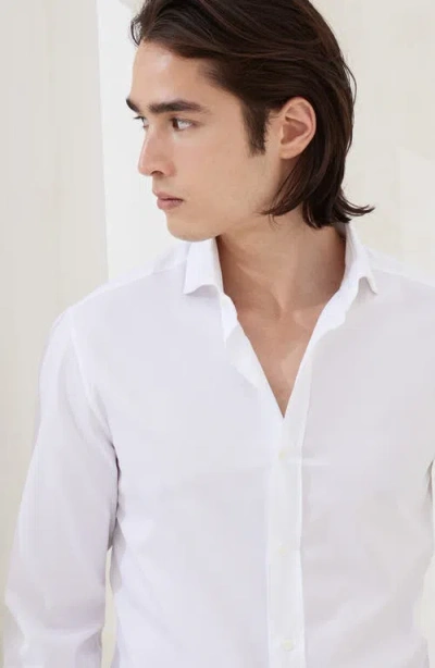 Brunello Cucinelli Men's Basic Fit Solid Sport Shirt With Button-down Collar In White