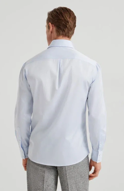Brunello Cucinelli Spread Collar Shirt In Blue