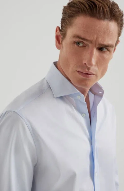 Brunello Cucinelli Spread Collar Shirt In Blue