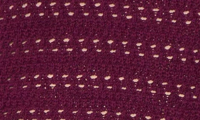 Vince Camuto Open Stitch Short Sleeve Crewneck Sweater In Purple