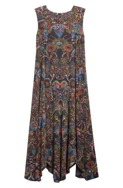 Issey Miyake Sleeveless Pleated Midi Dress In Multi