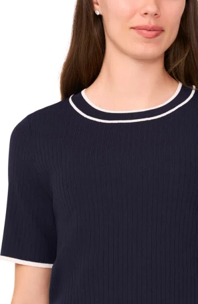 Halogenr Halogen(r) Tipped Short Sleeve Crewneck Sweater