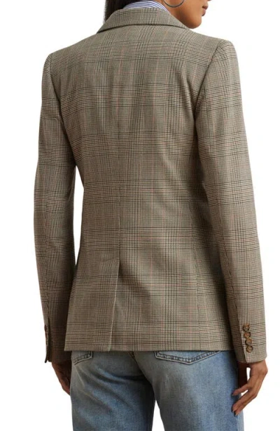 Ralph Lauren Lauren  Glen Plaid Cotton Blend Twill Blazer