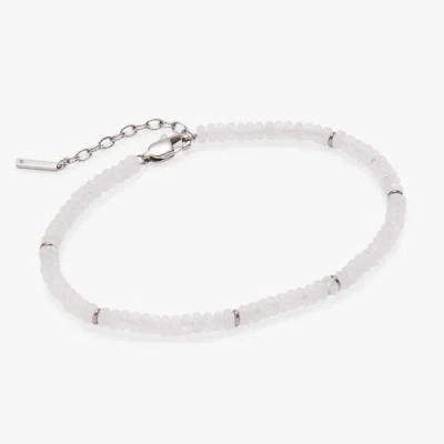 Alex And Ani Clear Quartz Semi-precious Beaded Anklet