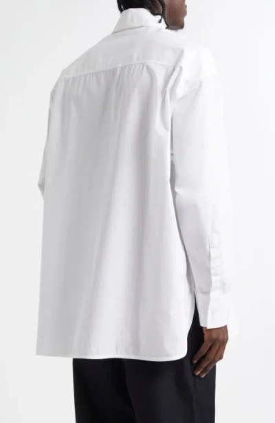 Mm6 Maison Margiela Numeric Motif Label Button-up Shirt In White