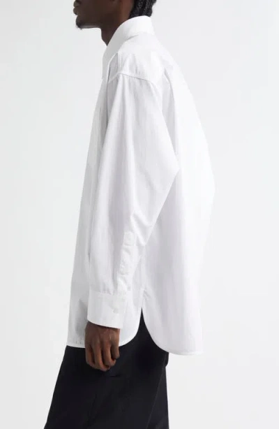 Mm6 Maison Margiela Numeric Motif Label Button-up Shirt In White