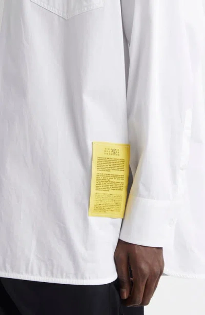 Mm6 Maison Margiela Numeric Motif Label Button-up Shirt In White