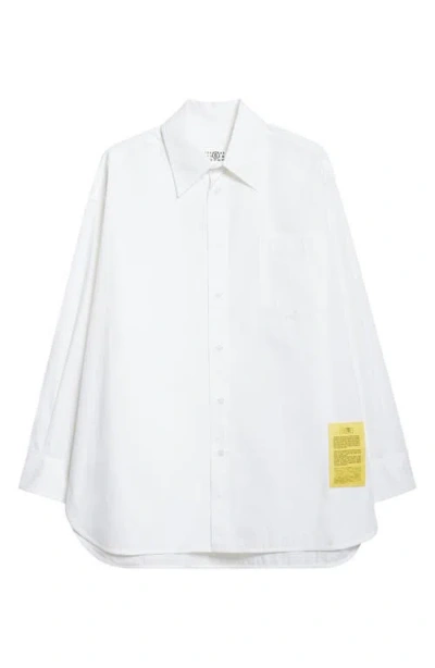 Mm6 Maison Margiela Numeric Motif Label Button-up Shirt In White
