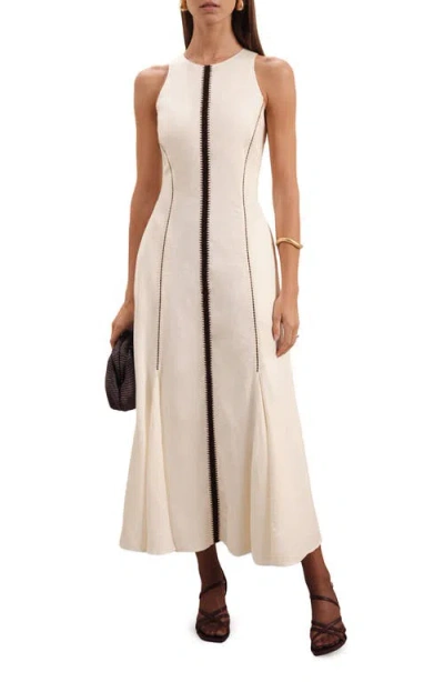 Reiss Inaya Contrast Stitch Sleeveless Maxi Dress