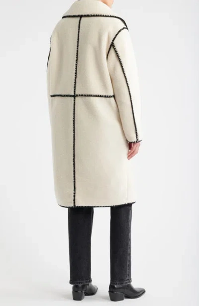 Bernardo Blanket Stitch Fleece Coat In Neutral