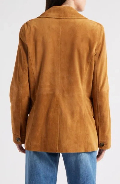 Bernardo Single Breasted Suede Blazer