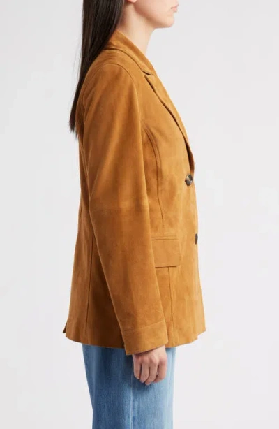 Bernardo Single Breasted Suede Blazer