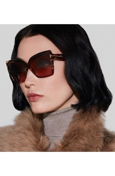 Tom Ford Fiore 63mm Oversize Gradient Butterfly Sunglasses