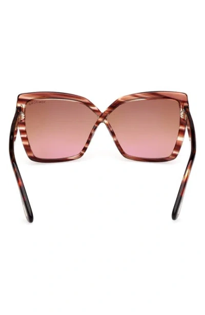Tom Ford Fiore 63mm Oversize Gradient Butterfly Sunglasses