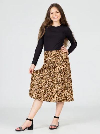 24sevenkid Comfortable Elastic Waistline Knee Length Skirt