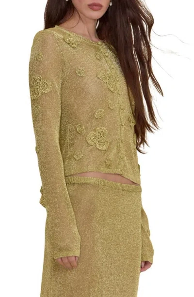 Cult Gaia Kash Metallic Knit Cardigan