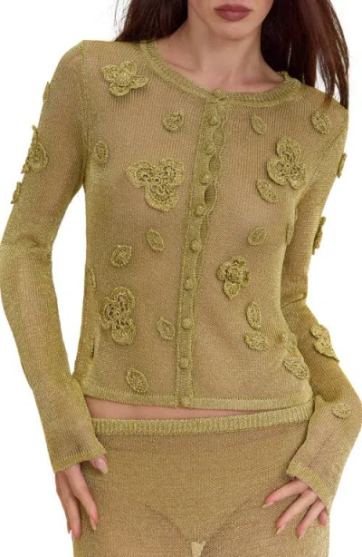 Cult Gaia Kash Metallic Knit Cardigan