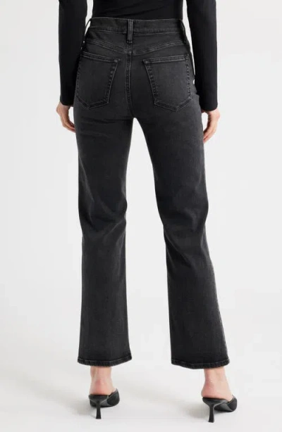 Frame Le Sleek High Waist Ankle Straight Leg Jeans In Black