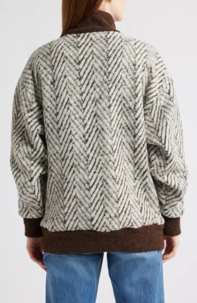 Bernardo Chevron Knit Jacket In Gray
