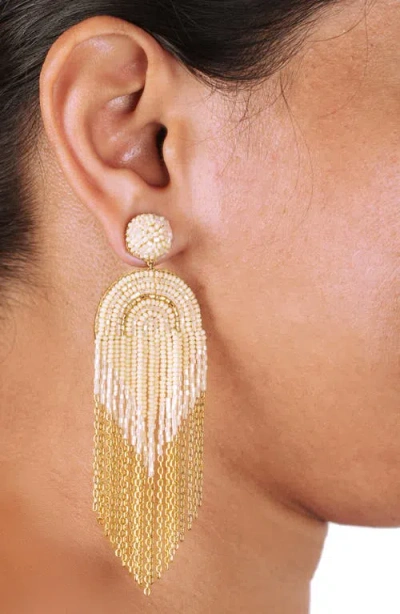 Deepa Gurnani Circe Beaded Fringe Drop Earrings