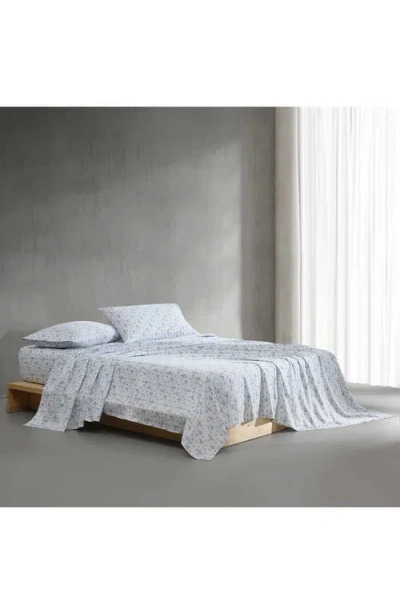 Calvin Klein Falling Petals 300 Thread Count Sateen Sheet Set In Blue