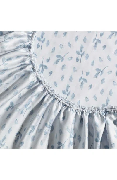 Calvin Klein Falling Petals 300 Thread Count Sateen Sheet Set In Blue