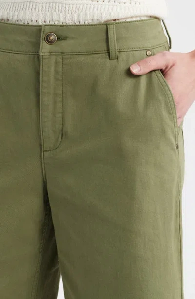 Caslonr Caslon(r) Wide Leg Cotton Stretch Twill Ankle Pants