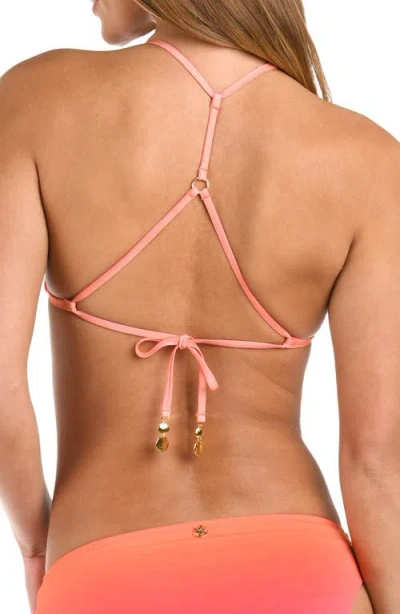 Sunshine 79 Ombré Illusions Ruched Triangle Bikini Top In Pink