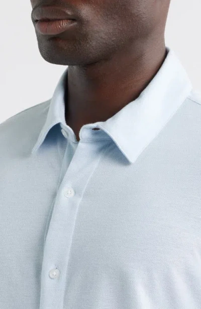 Vince Pique Shirt With Classic Collar In Blue