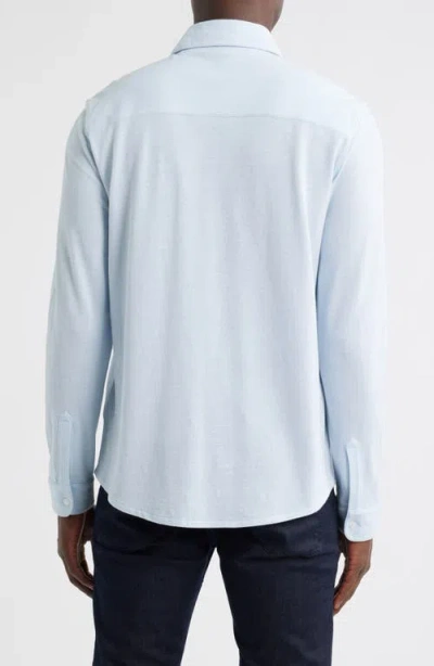 Vince Pique Shirt With Classic Collar In Blue