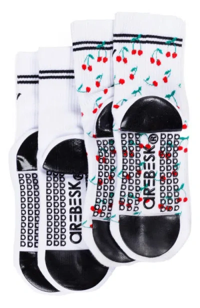 Arebesk Classic Crew Assorted 2-pack No-slip Grip Socks