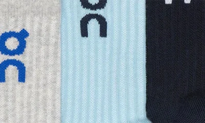 On 3-pack Logo Quarter Socks In Gray
