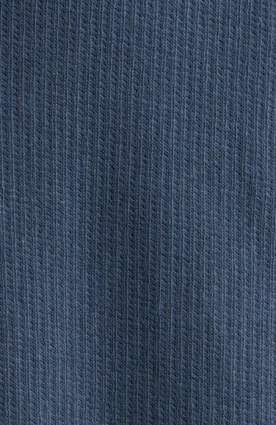 Vince Textured Double Knit Short Sleeve Button-up Shirt In Blue