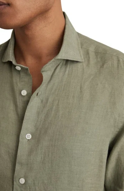 Reiss Ruban Long Sleeve Button Front Shirt In Green