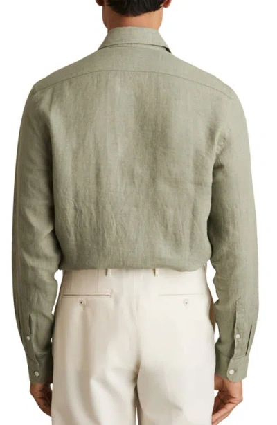 Reiss Ruban Long Sleeve Button Front Shirt In Green