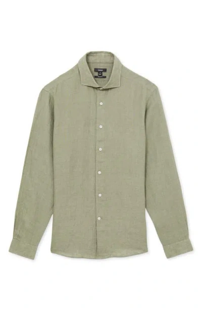 Reiss Ruban Long Sleeve Button Front Shirt In Green