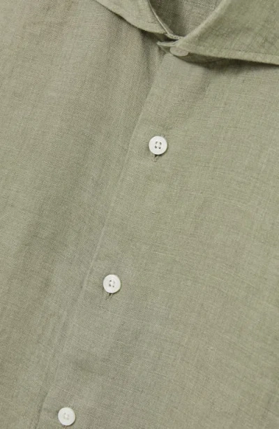 Reiss Ruban Long Sleeve Button Front Shirt In Green