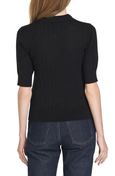 Wayf Taylor Short Sleeve Pointelle Polo Sweater
