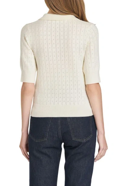 Wayf Taylor Short Sleeve Pointelle Polo Sweater