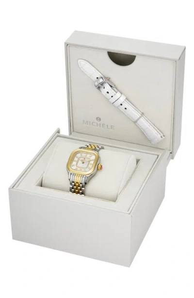 Michele Meggie Diamond Dial Watch Head Gift Set, 29mm