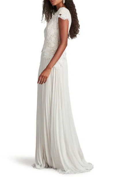 Tadashi Shoji Embroidered Lace Cap Sleeve Gown