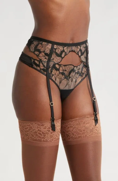 Bluebella Kalmia Embroidered Mesh Garter Belt