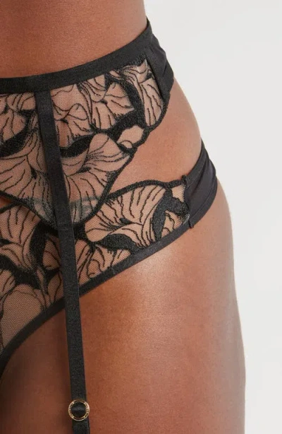 Bluebella Kalmia Embroidered Mesh Garter Belt