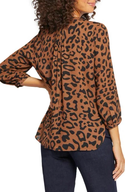 Nydj Pintuck Top In Animal Print