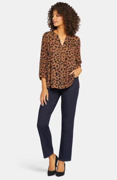 Nydj Pintuck Top In Animal Print