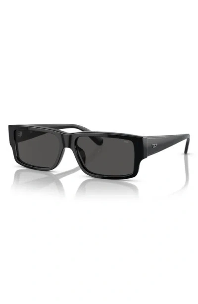 Diesel ® Geck-d 57mm Rectangular Sunglasses